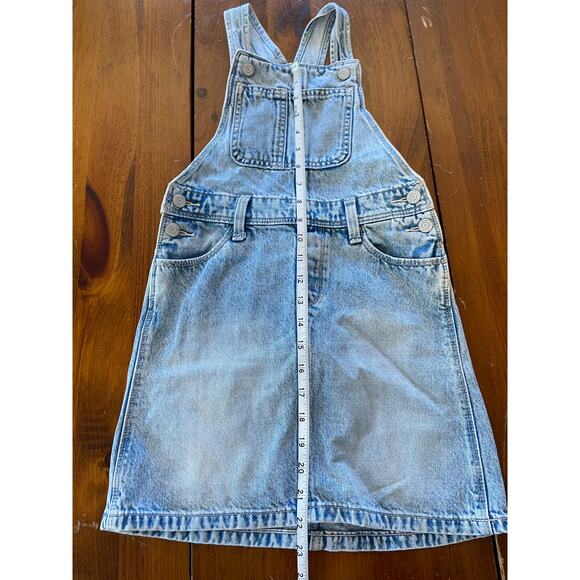 Old Navy Girls Medium Overall Denim Dress Adjustable Straps Light Wash Pockets - Picture 6 of 13